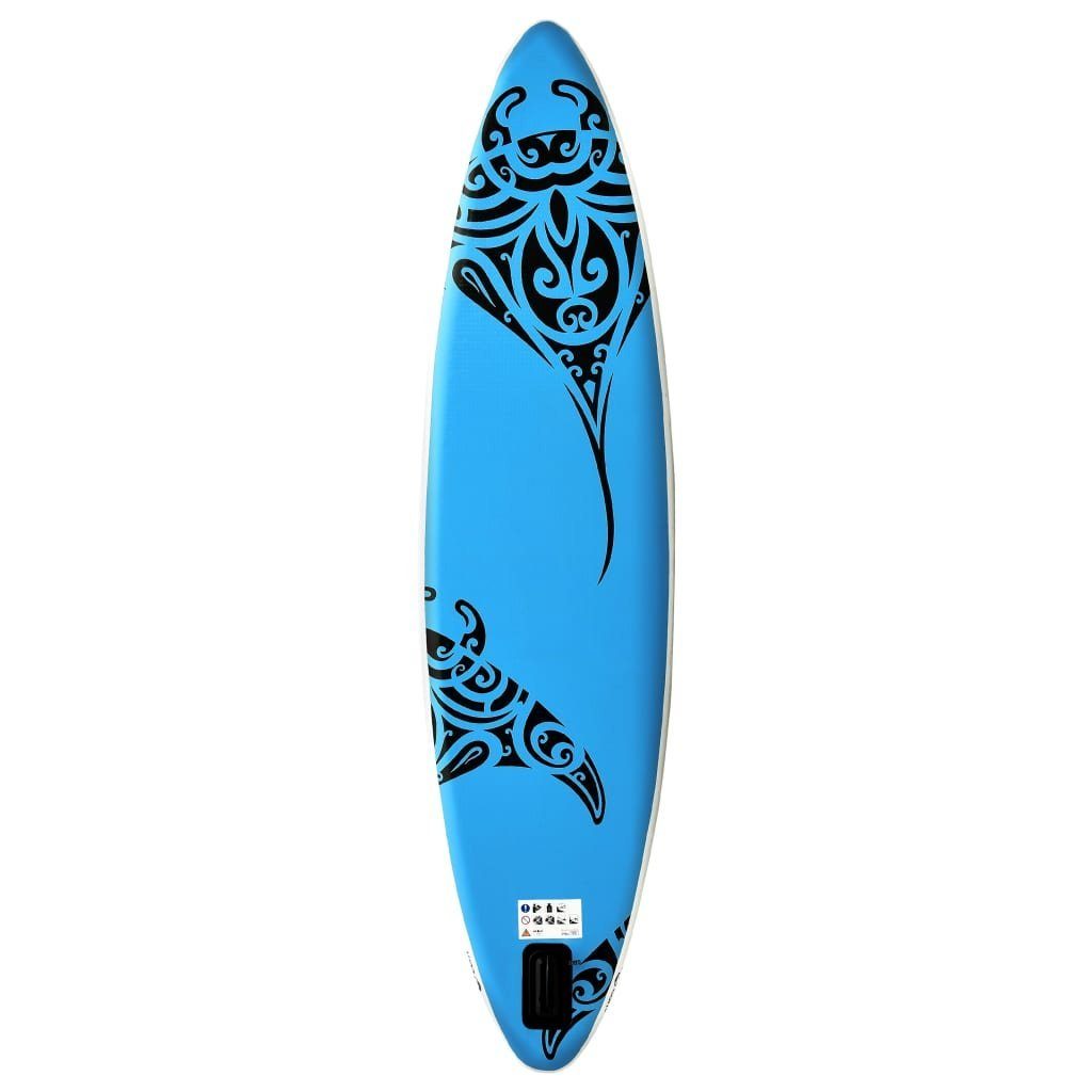 vidaXL Schlauchboot Aufblasbares Stand Up Paddle Board Set 366x76x15 cm Blau