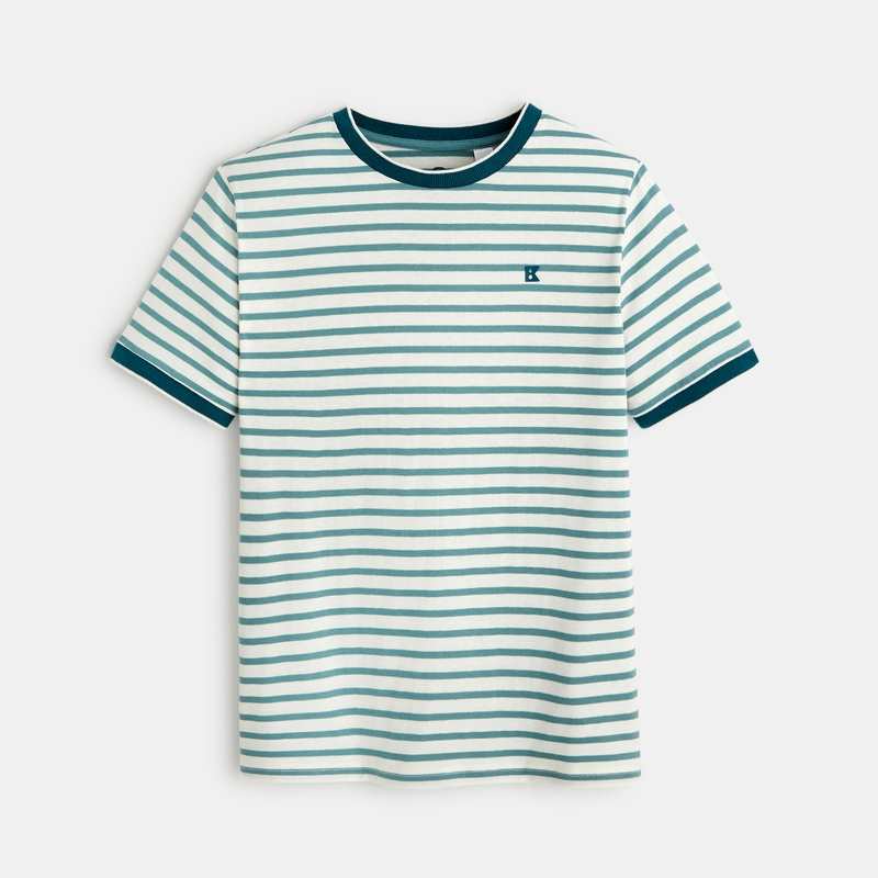T-shirt marinière vert garçon