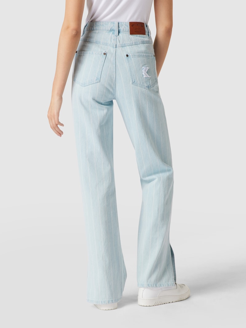 Jeans mit Streifenmuster in blau