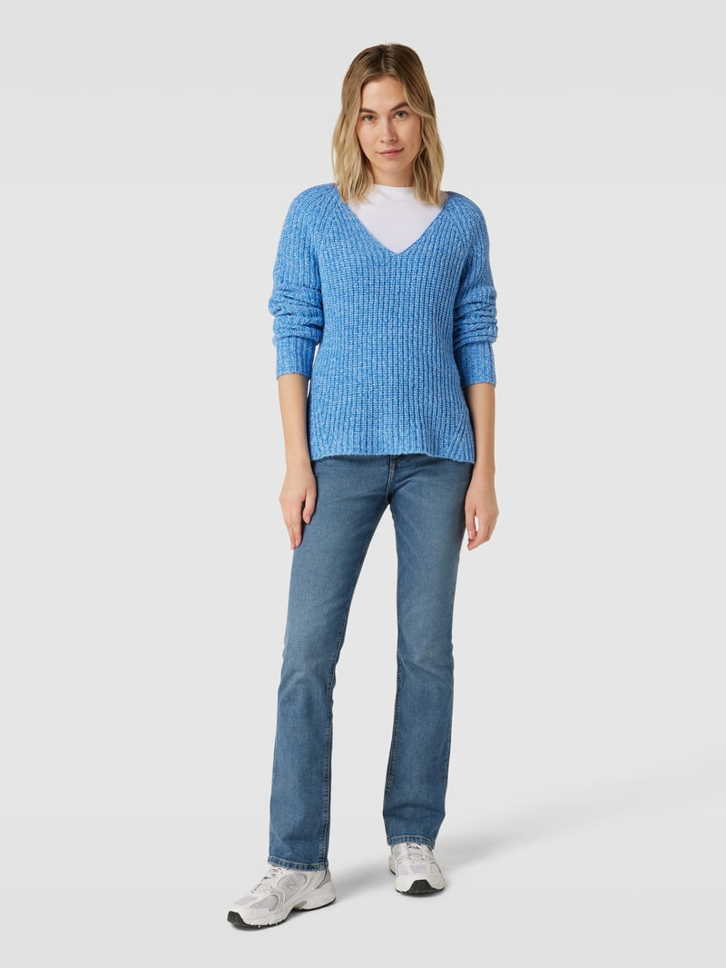 Strickpullover in Melange-Optik Modell 'Sangi' in blau
