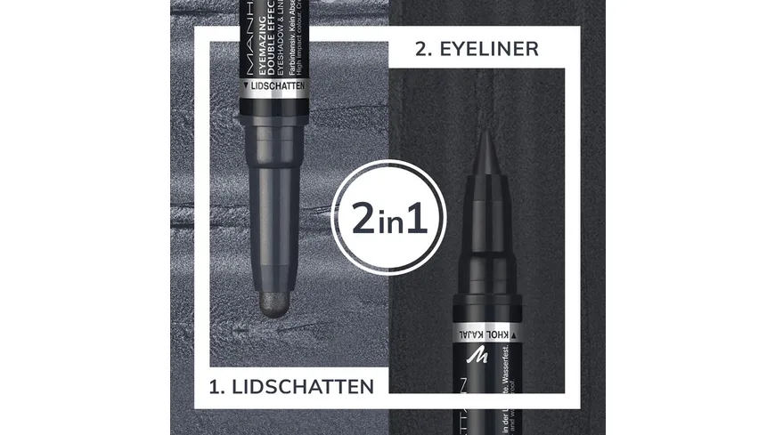 MANHATTAN COSMETICS Eyemazing Double Effect 2-in-1 Eyeshadow & Liner 1 - In The Black