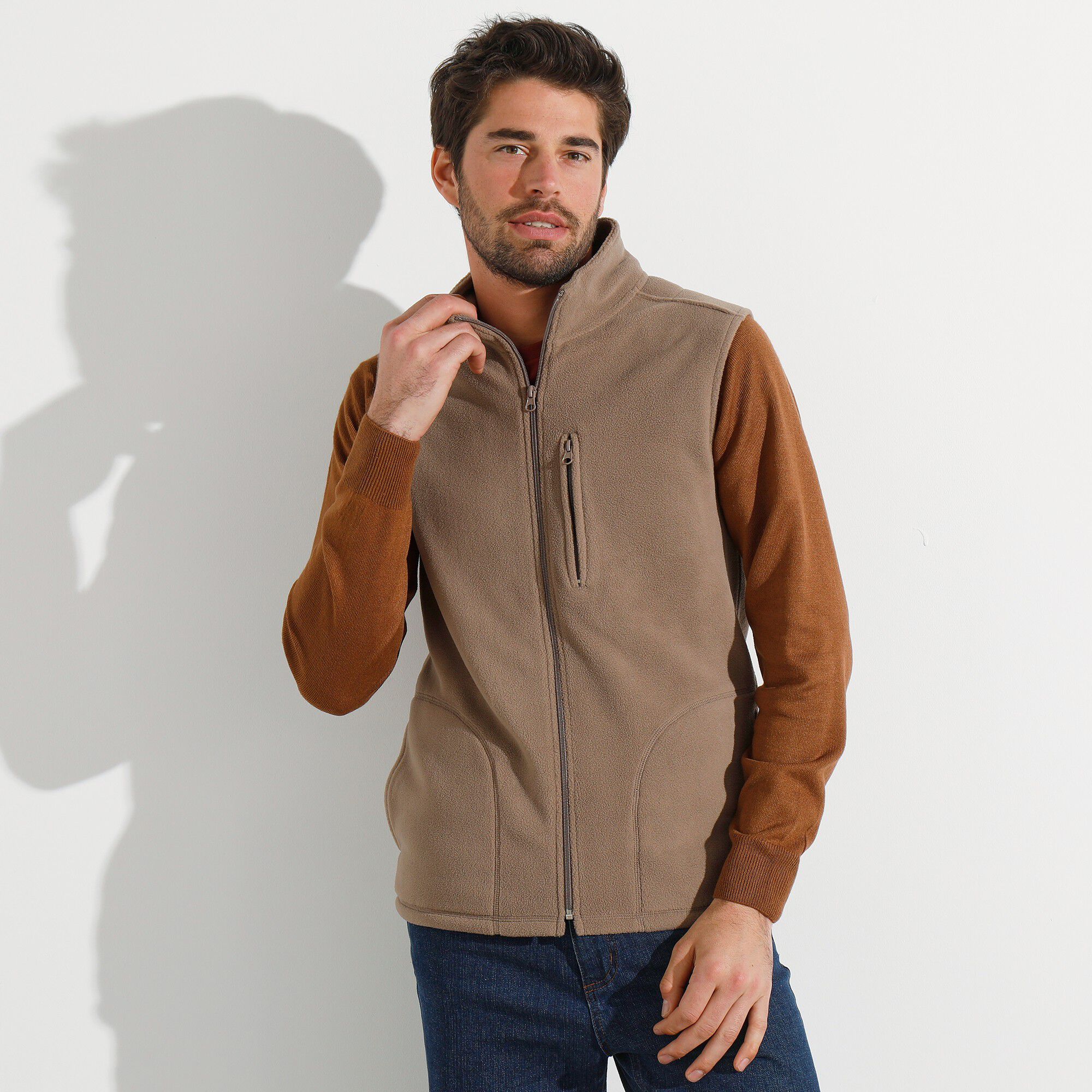 Blouson zippé maille micropolaire sans manches