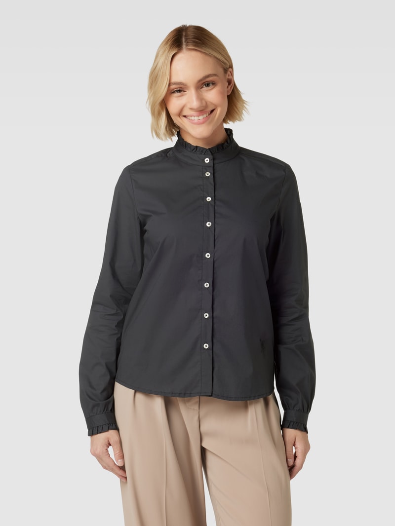 Bluse mit Rüschen Modell 'Basic' in schwarz