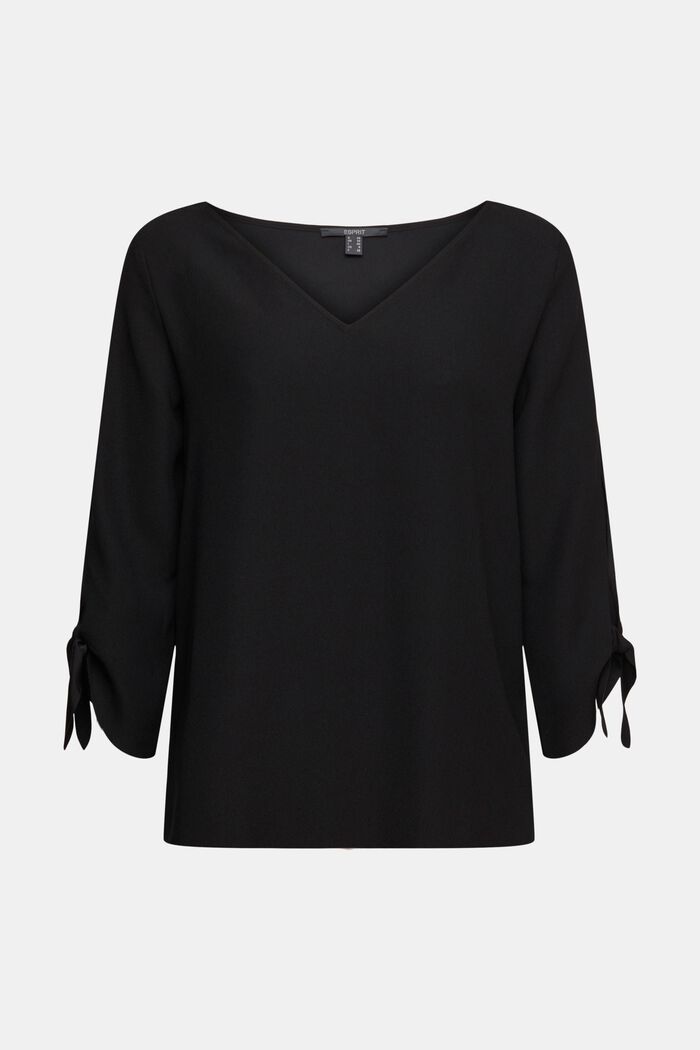 Stretch-Bluse mit offenen Kanten
