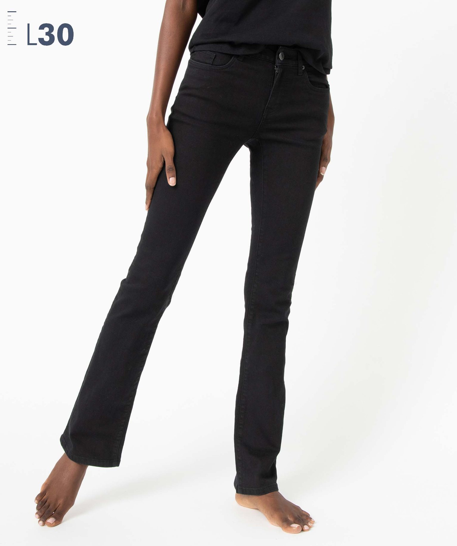 Jean femme coupe Bootcut – L30 noir | GEMO