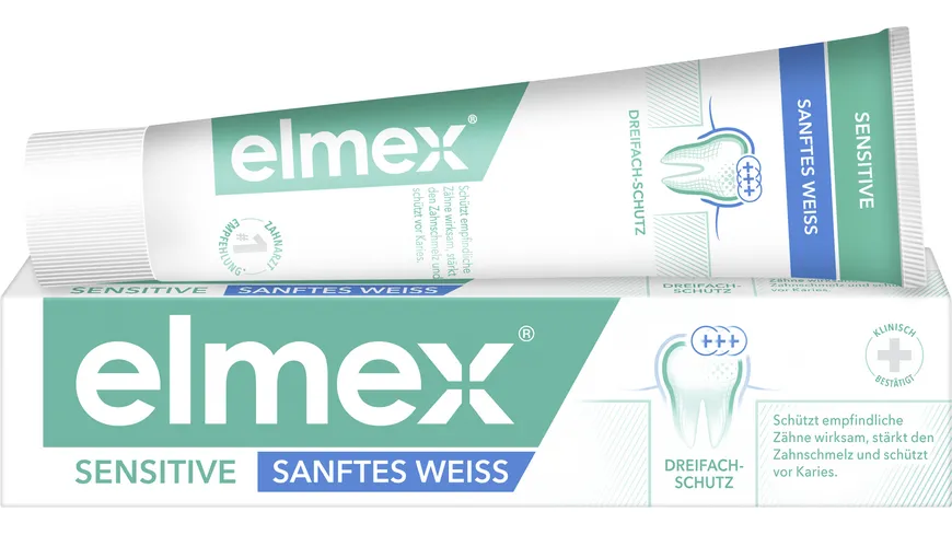 elmex Zahnpasta Sensitive Sanftes Weiß zur sanften Zahnaufhellung 75 ml
