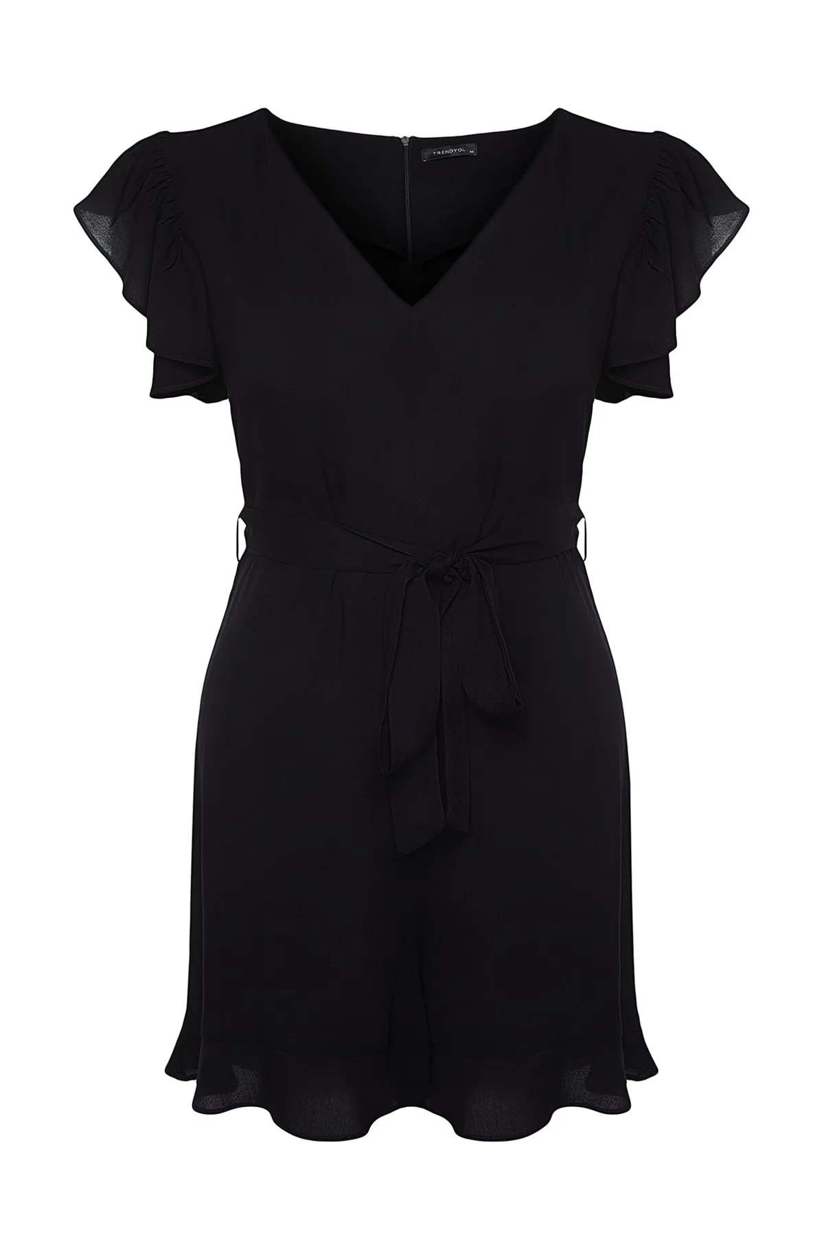 Trendyol Curve  Schwarzer gewebter Overall mit Gürtel TBSSS22TU0184
