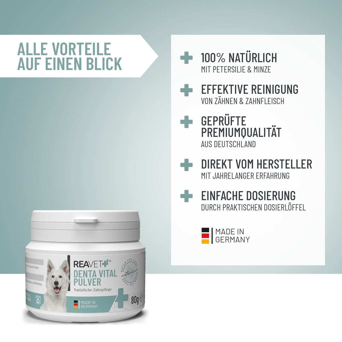 REAVET Ergänzungsfutter & Aufzucht REAVET Denta Vital Pulver 80g