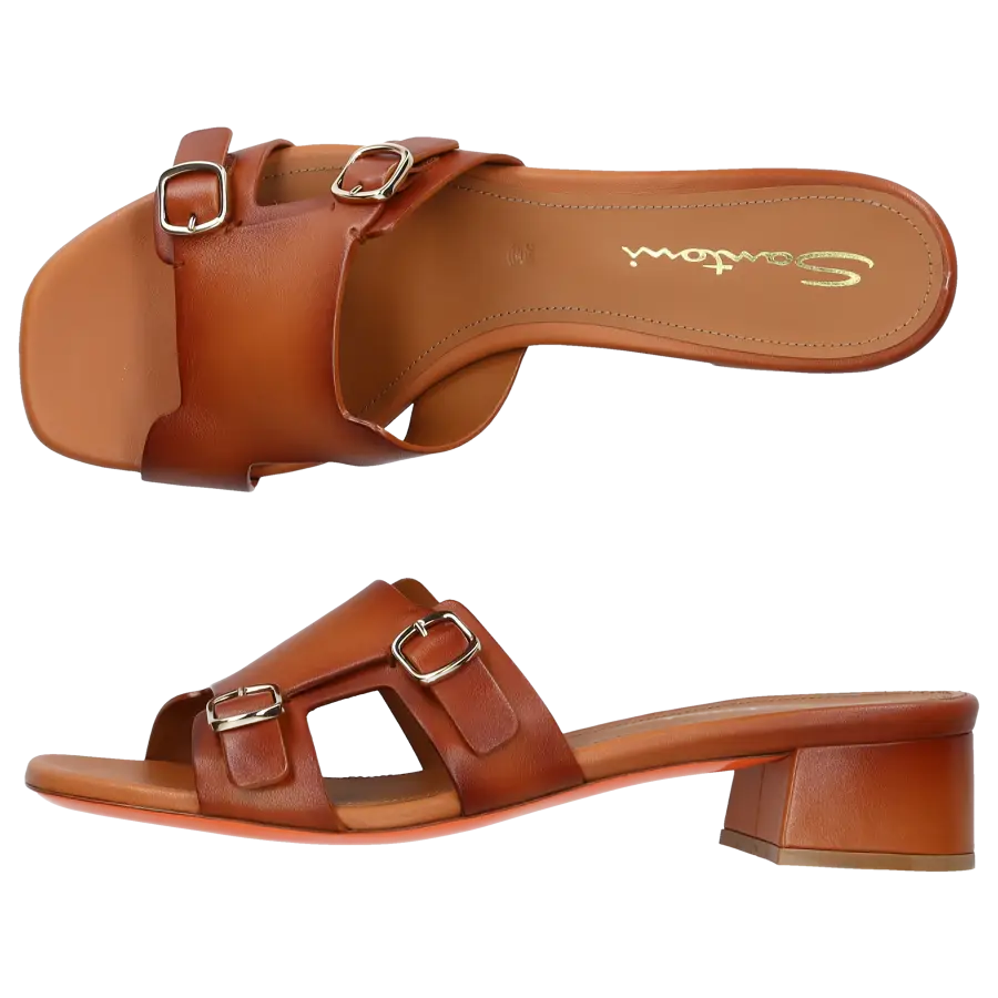 Santoni - Pantoletten DIDI Kalbsleder - beige
