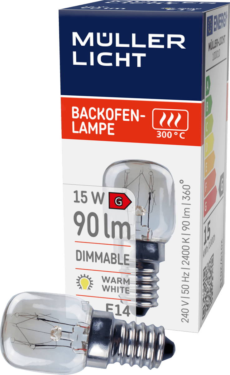 Backofenlampe 15W (0W) 240V E14 90lm 2400k 300°C, 1 St