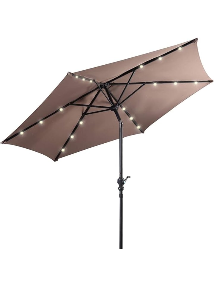 COSTWAY Ø270cm LED Sonnenschirm in Braun günstig kaufen onesize