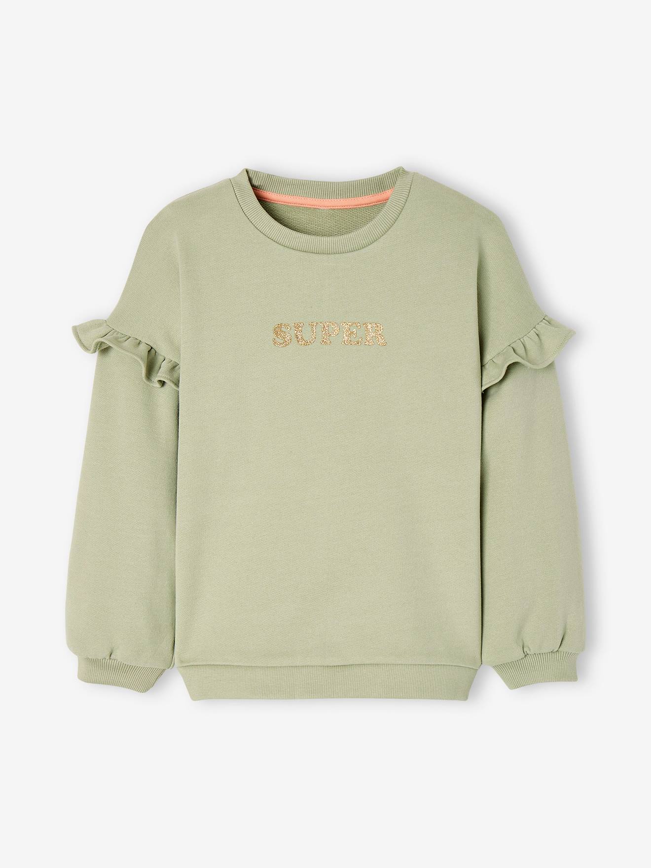 Sweat à volants personnalisable fille pêche