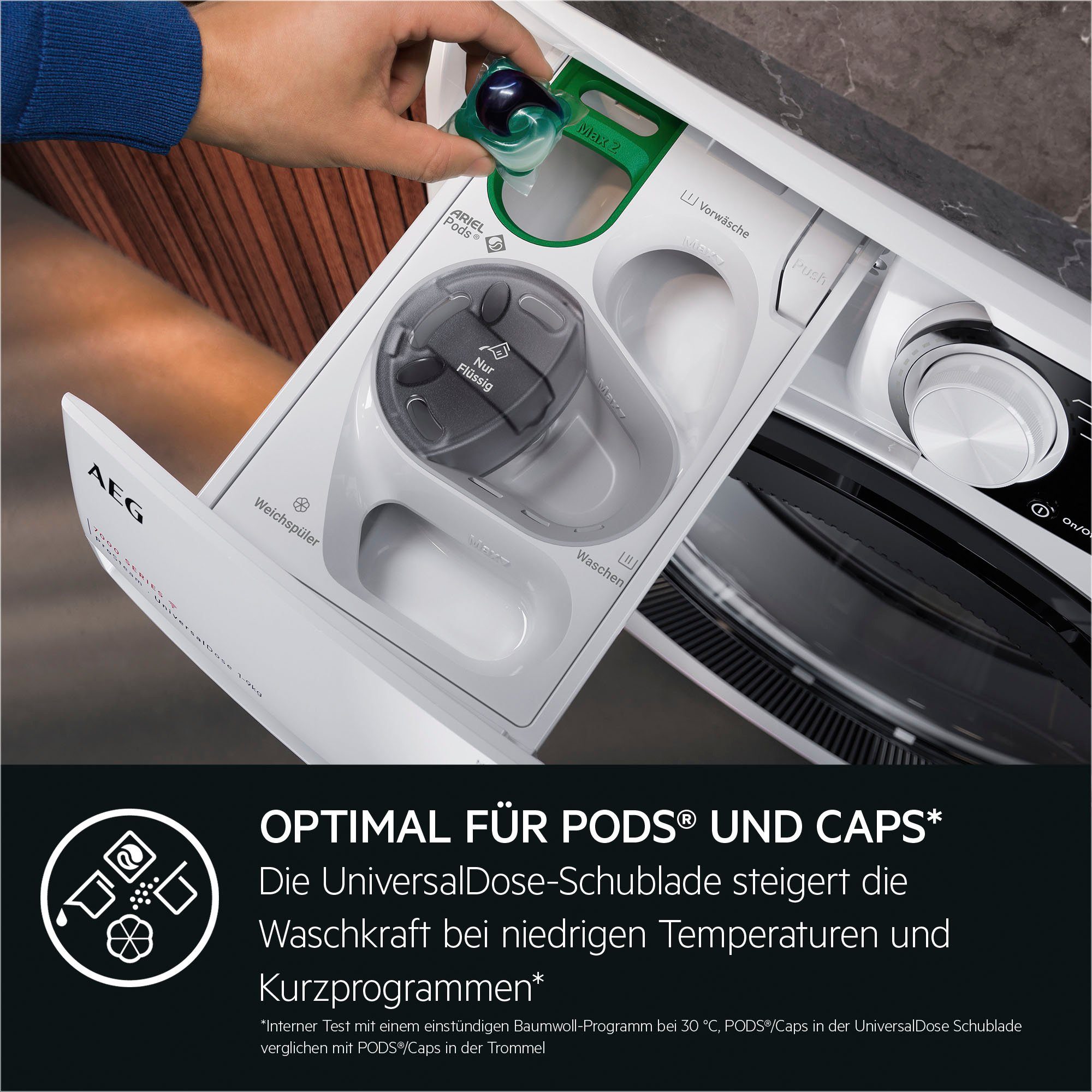 AEG Waschmaschine Serie 7000 LR7EA610FL 914501652, 10 kg, 1600 U/min, ProSteam - Dampf-Programm für 96 % weniger Wasserverbrauch & Wifi