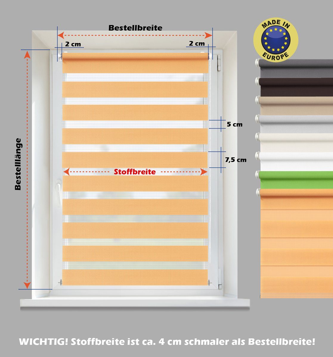 Doppelrollo Doppelrollo Duo-Rollo Klemm-Fix mit Klemmträger, Fenster-Rollo/Seitenz, DomDeco, Klemm- oder Schraubmontage