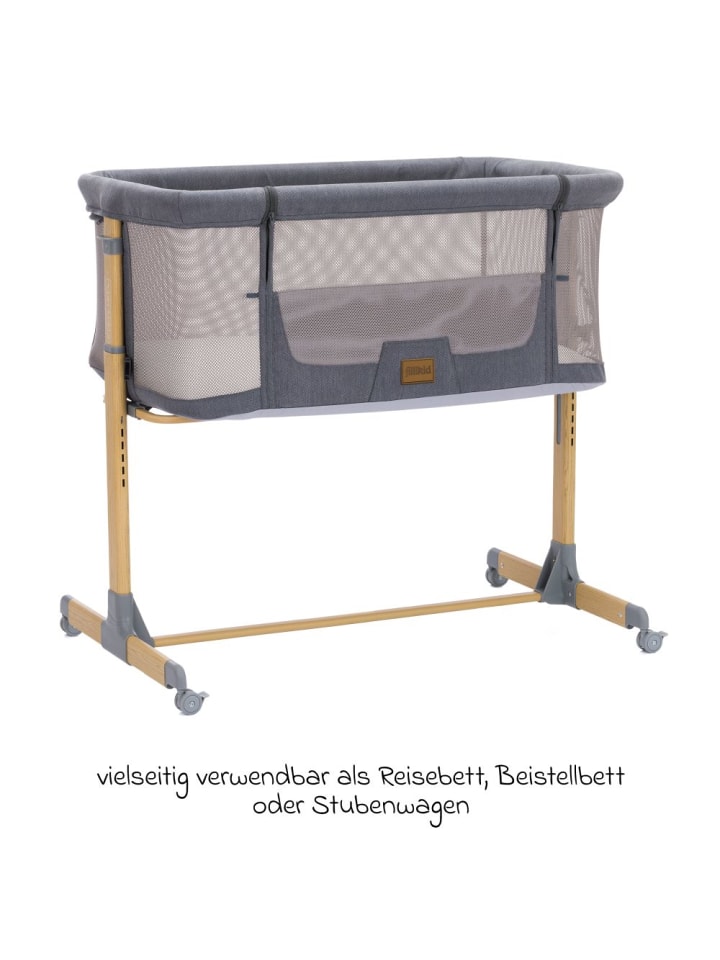 fillikid Beistellbett Crip 6-fach höhenverstellbar in grau günstig kaufen onesize
