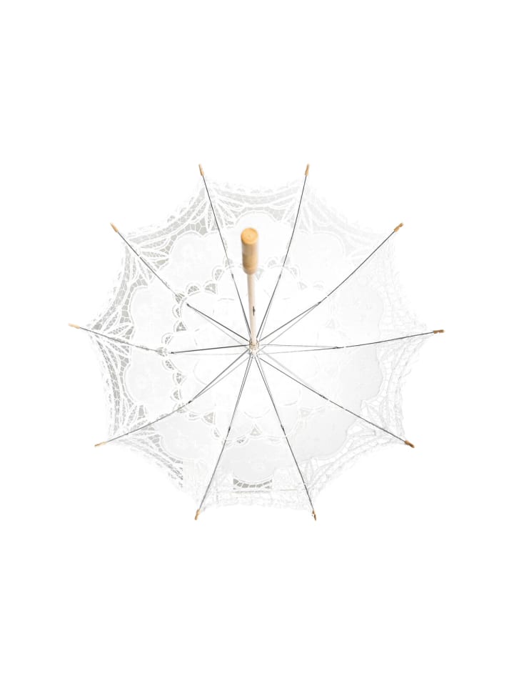 COFI 1453 Handgemachte Brautschirme Spitze Hochzeitfeier robustem Holzgriff in Weiß günstig kaufen onesize