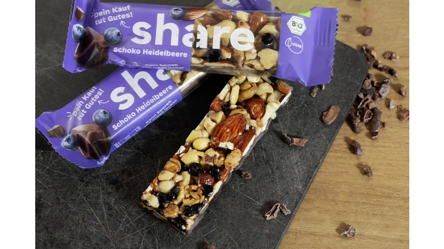share Bio Nussriegel Schokolade Heidelbeere 35 g