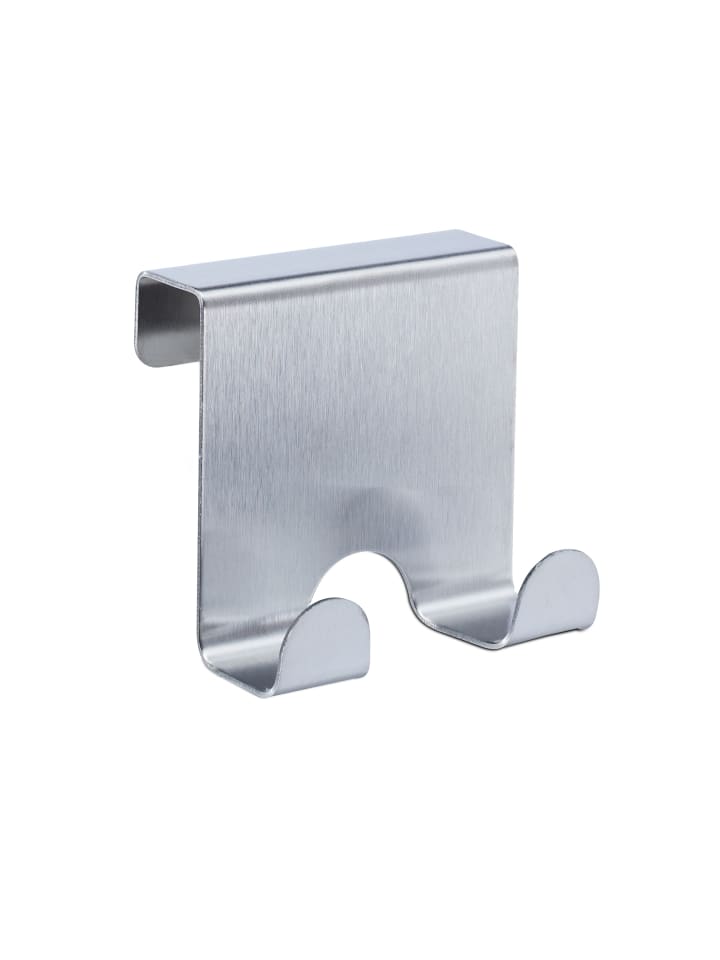 relaxdays 4er-Set: Türhaken in Silber günstig kaufen onesize