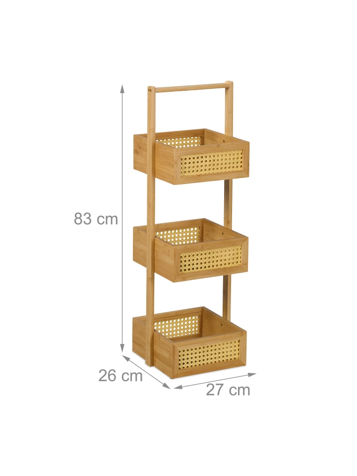 relaxdays Badregal in Natur - (B)27 x (H)83 x (T)26 cm günstig kaufen onesize