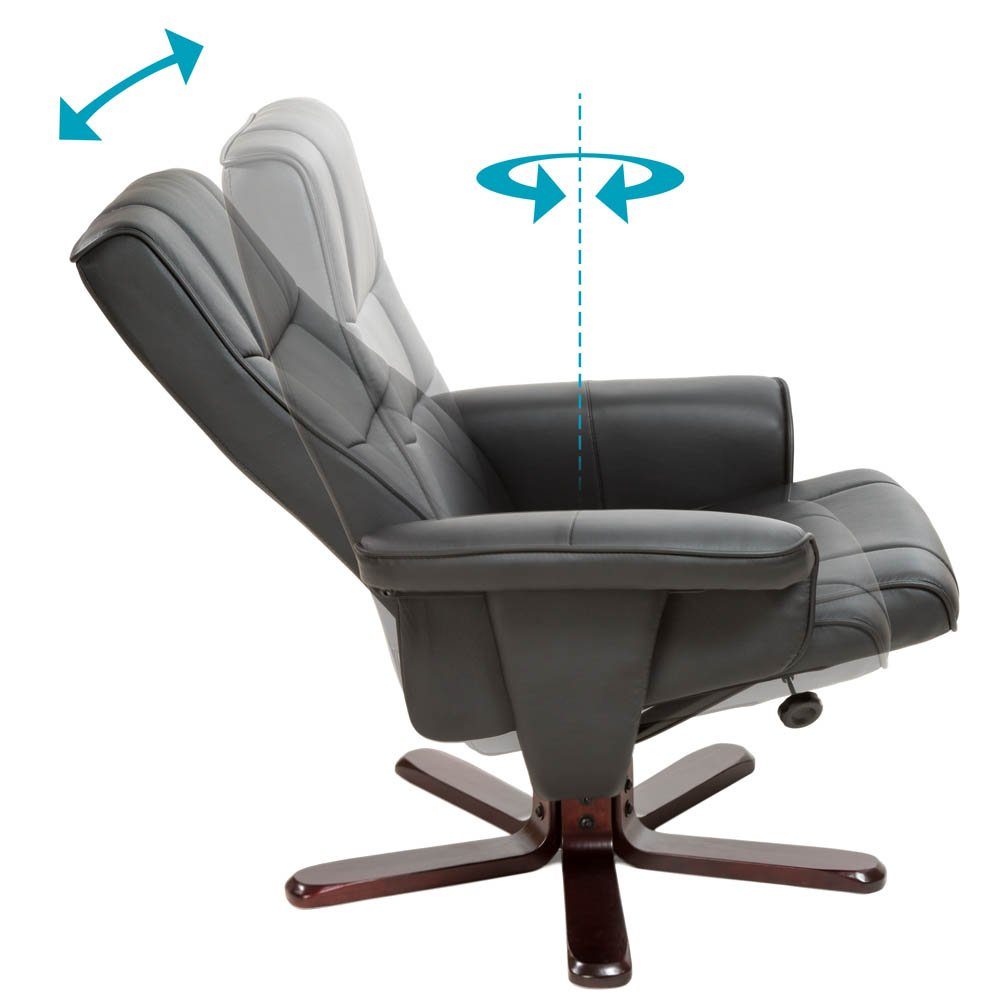 tectake Relaxsessel TV Fernsehsessel mit Hocker Modell 1
