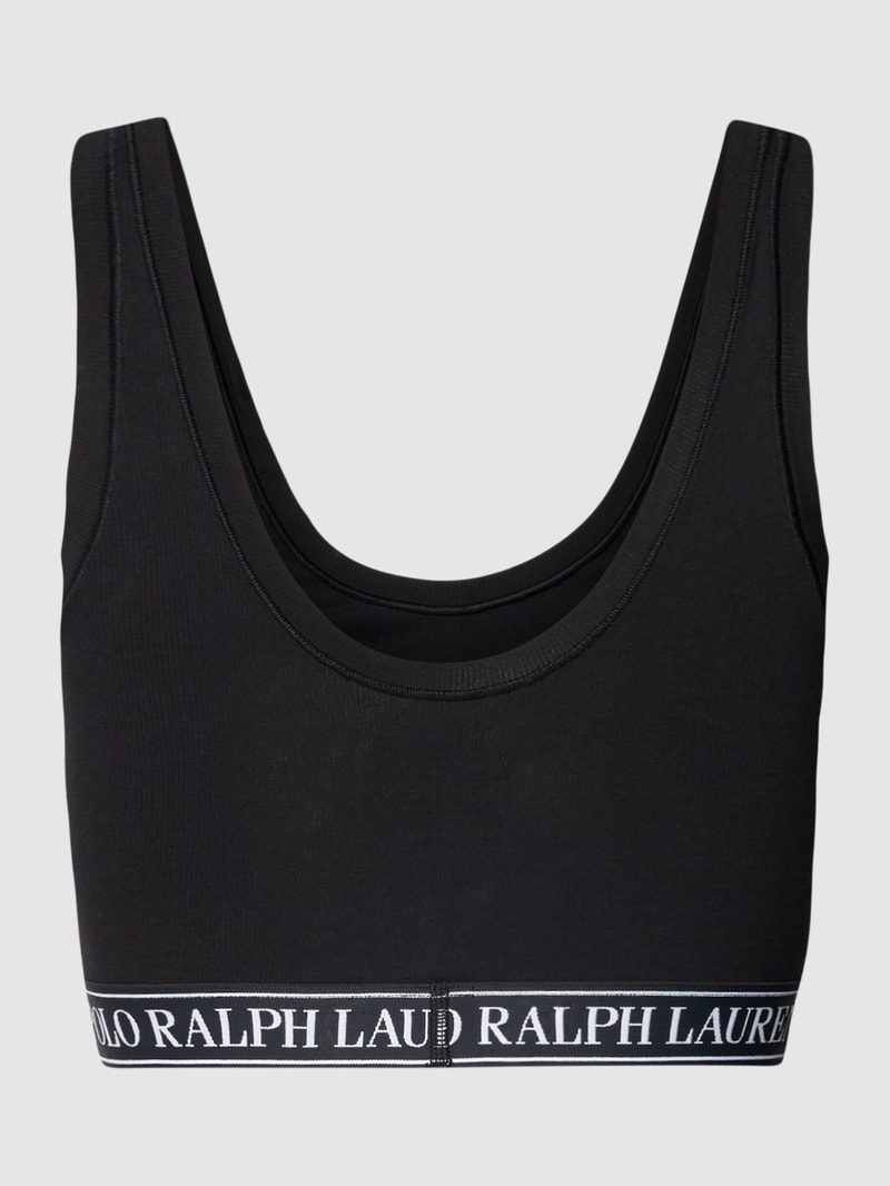 Bralette mit Label-Stitching in schwarz