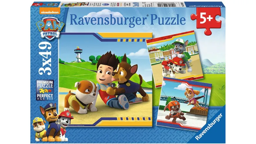 Ravensburger Puzzle - Helden mit Fell, 3x49 Teile