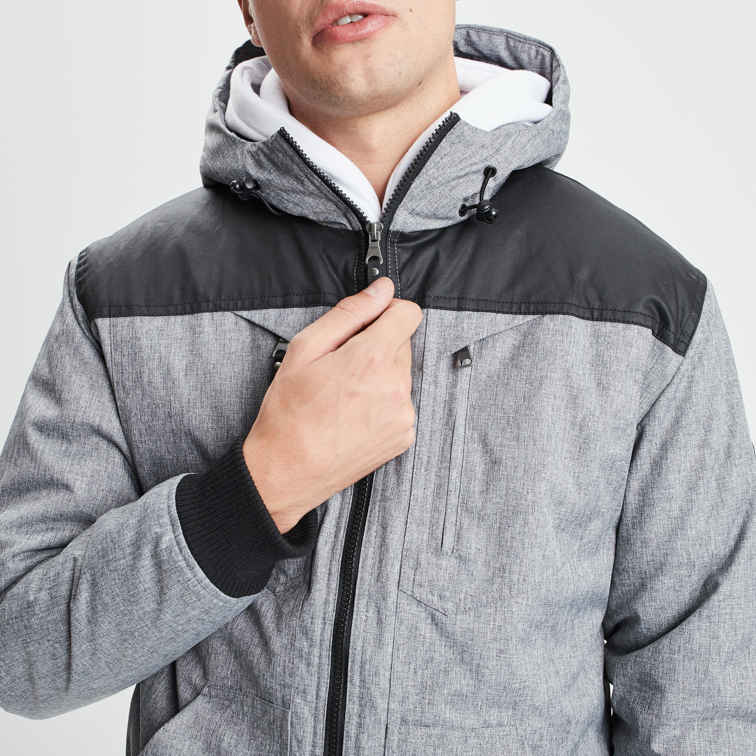 Blouson droit à capuche gris garçon | La Halle