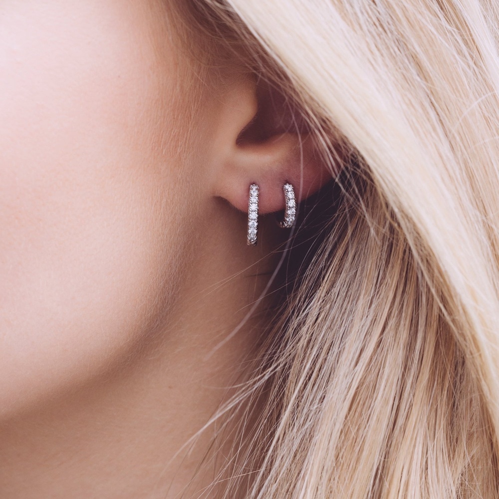 Sif Jakobs Jewellery Créoles 925 Argent Boucles d'oreilles