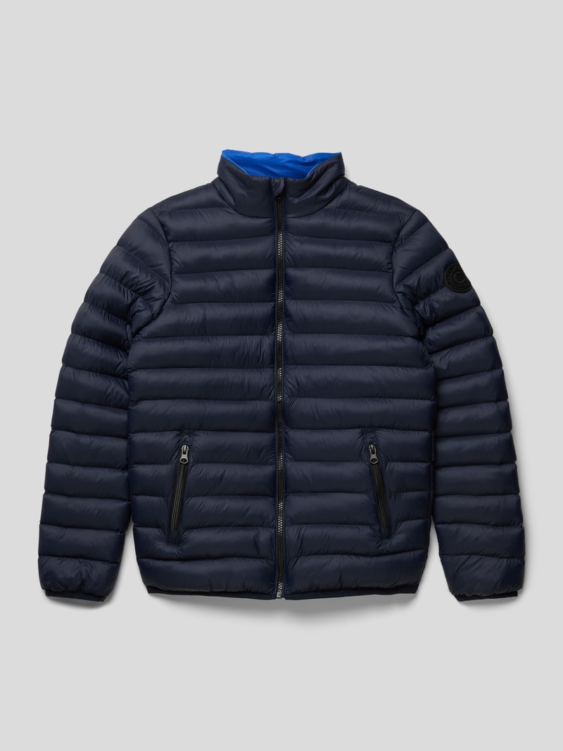 Steppjacke mit Label-Patch Modell 'yeschky' in marineblau