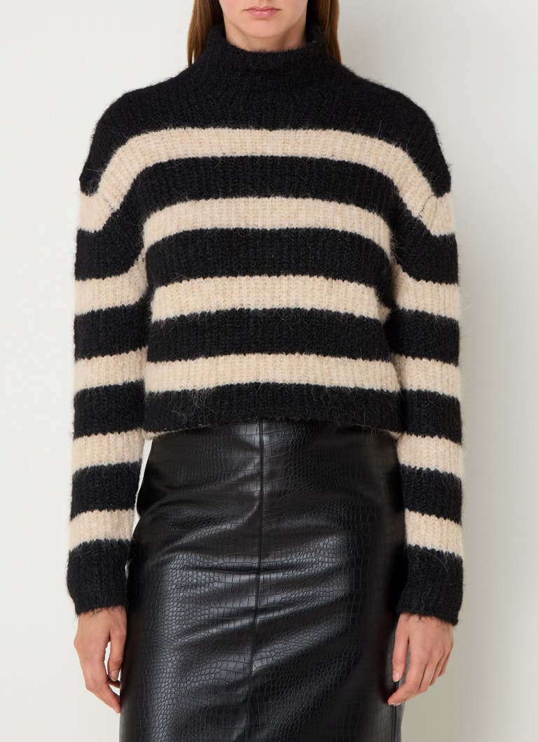 Bruuns Bazaar Tika coarse knitted sweater in alpaca wool blend with stripe print