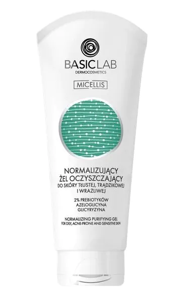 „Basiclab Mini“ normalizuojantis valomasis gelis riebiai, į spuogus linkusiai ir jautriai odai