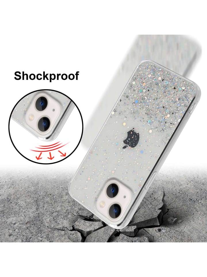 cadorabo Hülle für Apple iPhone 14 Glitter in Transparent mit Glitter günstig kaufen onesize