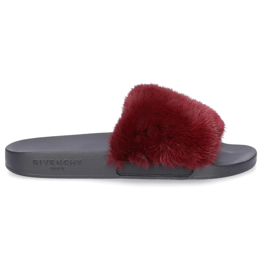 Givenchy - Pantoletten PARIS Kautschuk Nerz - rot