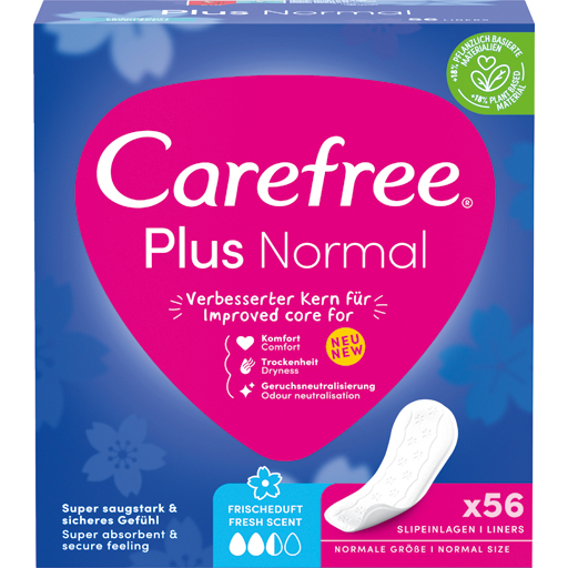 CAREFREE Plus Normal Slipeinlagen Frischeduft  56 St  Binden