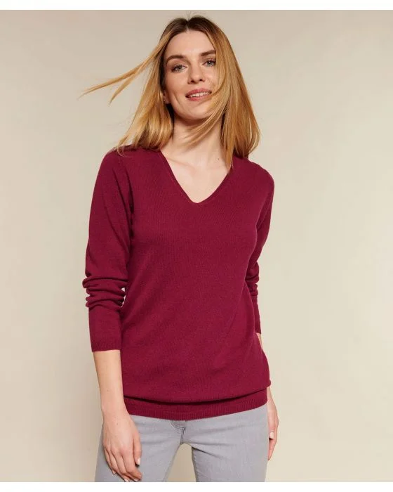 Pull col V en pur cachemire