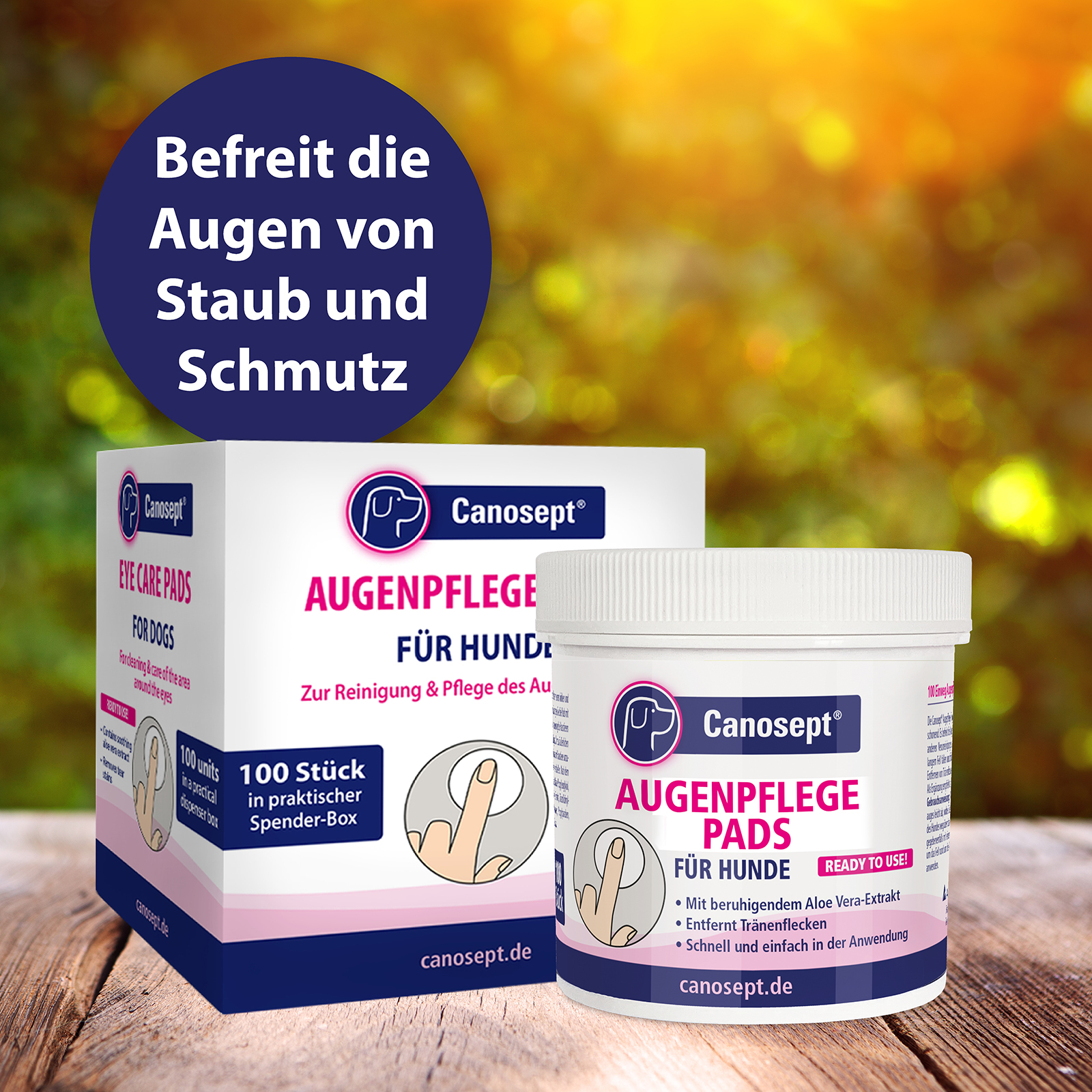 Canosept Augen- & Ohrenpflege Canosept Augenpflege Pads für Hunde 100 Stück