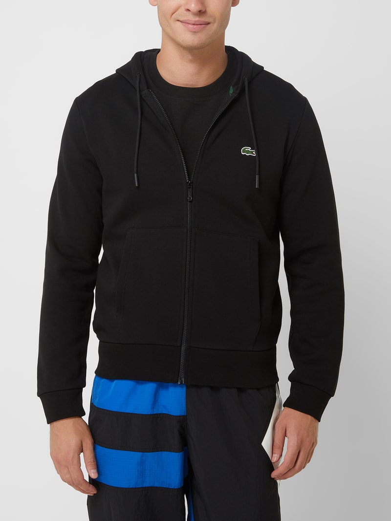 Classic Fit Sweatjacke mit Kapuze in schwarz