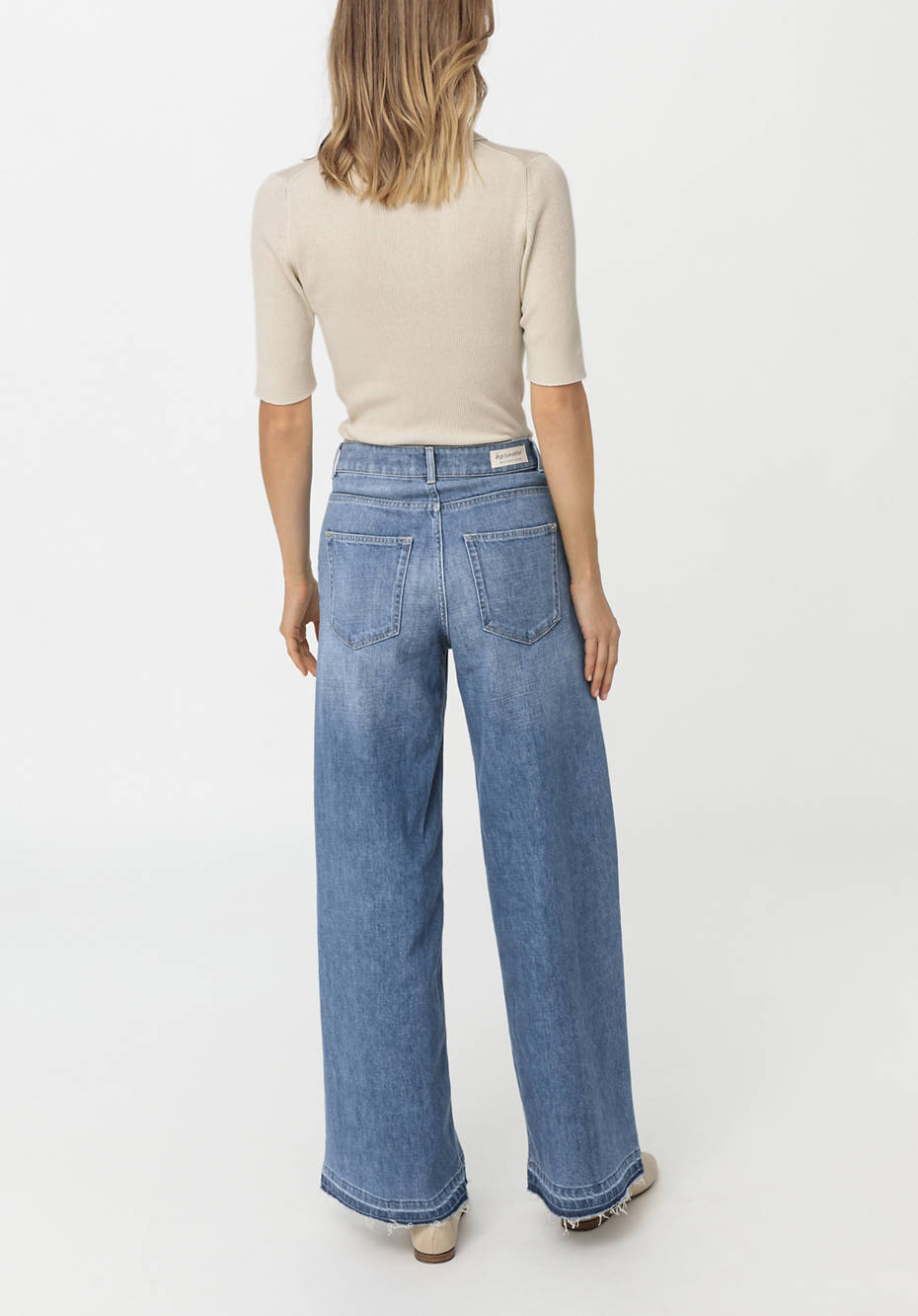 Jeans Wide Leg aus Bio-Denim mit Hanf