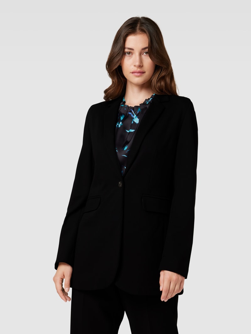 Longblazer mit Knopfverschluss in schwarz
