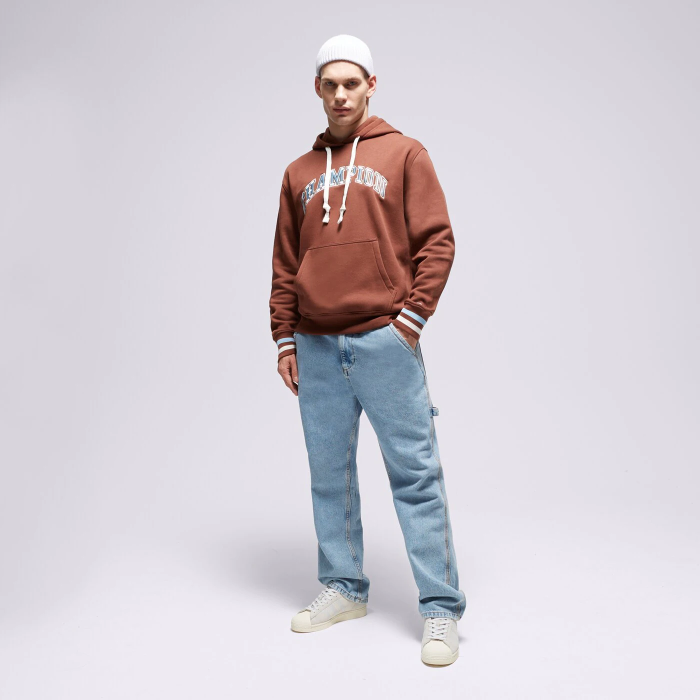 CHAMPION HOODIE HOODED SWEATSHIRT Braun
