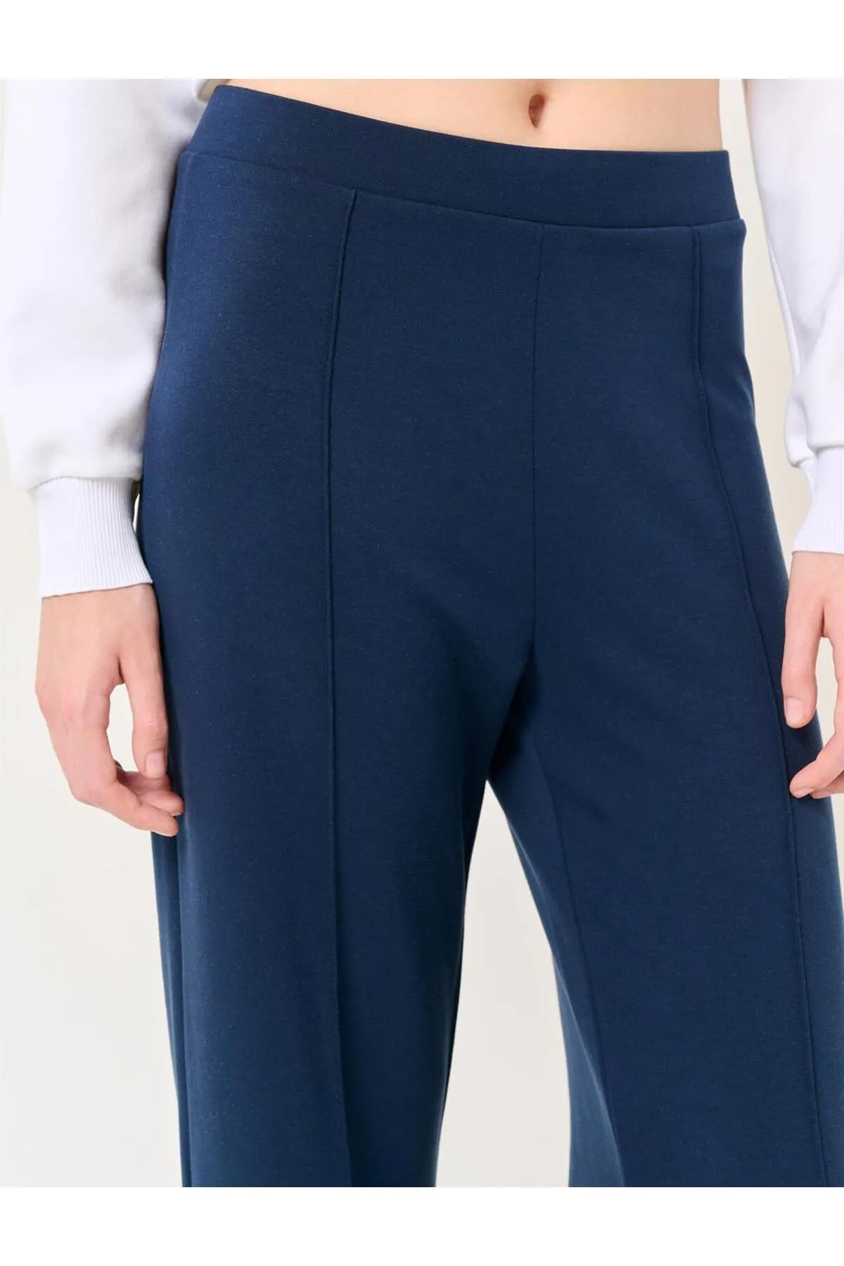 Jimmy Key  Marineblaue Jogginghose mit hohem Bund und normalem Beinschnitt