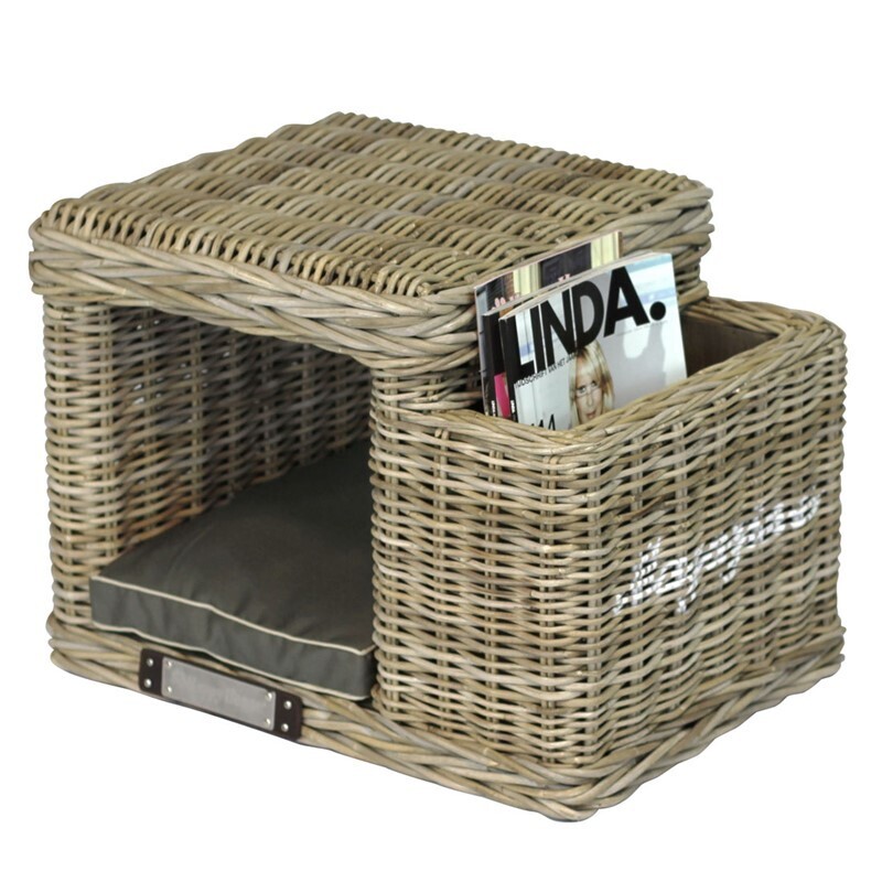 Happy House Hundehöhlen Happy House Rattanhocker mit Zeitschriftenständer