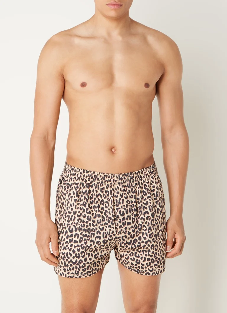 Pockies organic cotton boxer shorts with leopard print