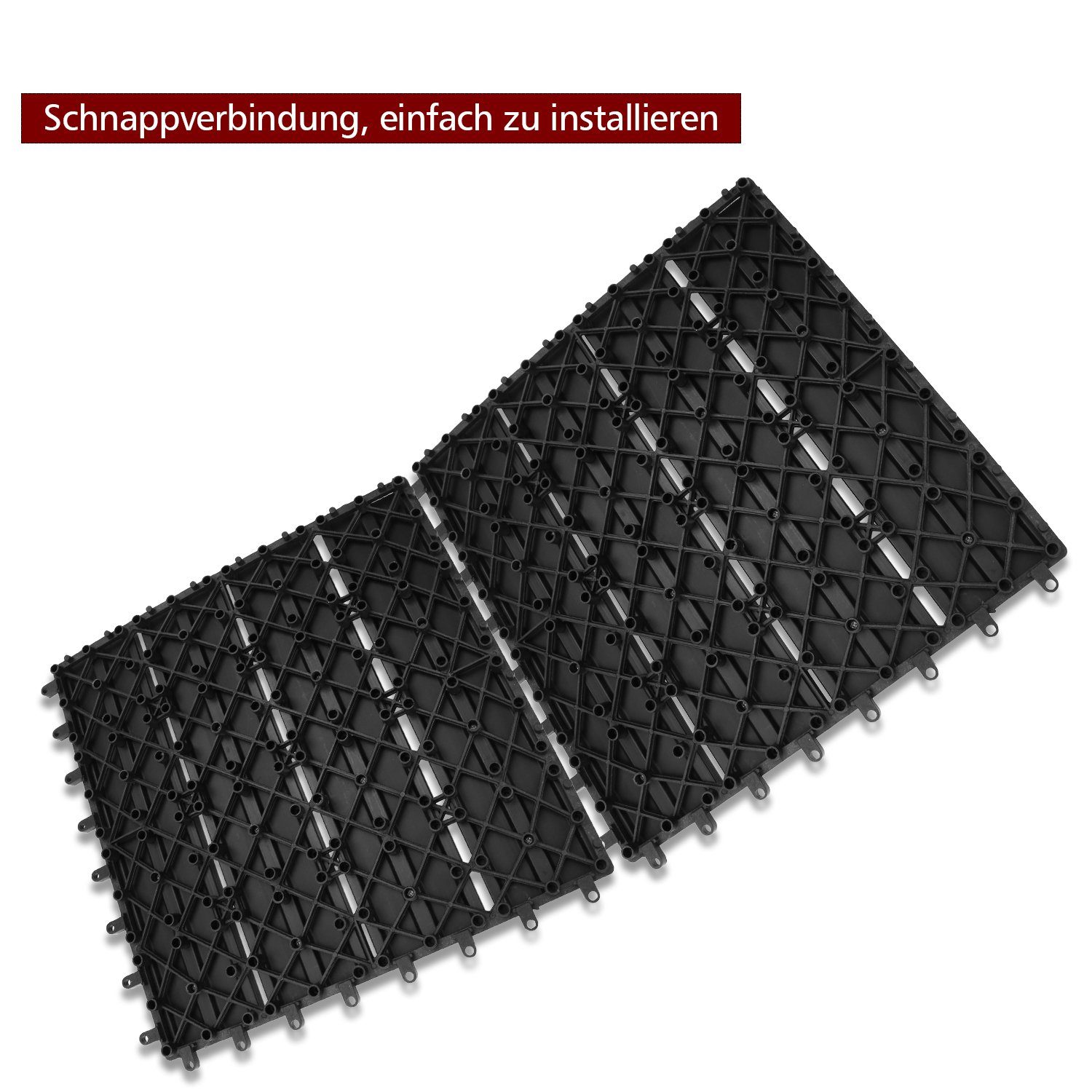 Gimisgu Holzfliesen WPC Fliesen 11 Stück 1m² 30x30 cm Terrassendielen Holzfliesen Fliese, für Terrassen und Balkon