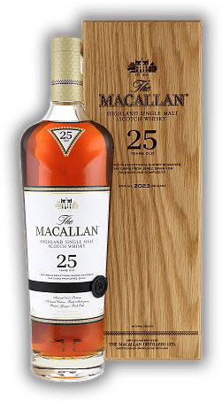 Macallan 25 Years Sherry Oak in Holzkiste Release 2023 Macallan 25 Years Sherry Oak in Holzkiste Release 2023 Annual 2023 Release. Alter 25 J. - 0,7	 Liter - Vol 43%