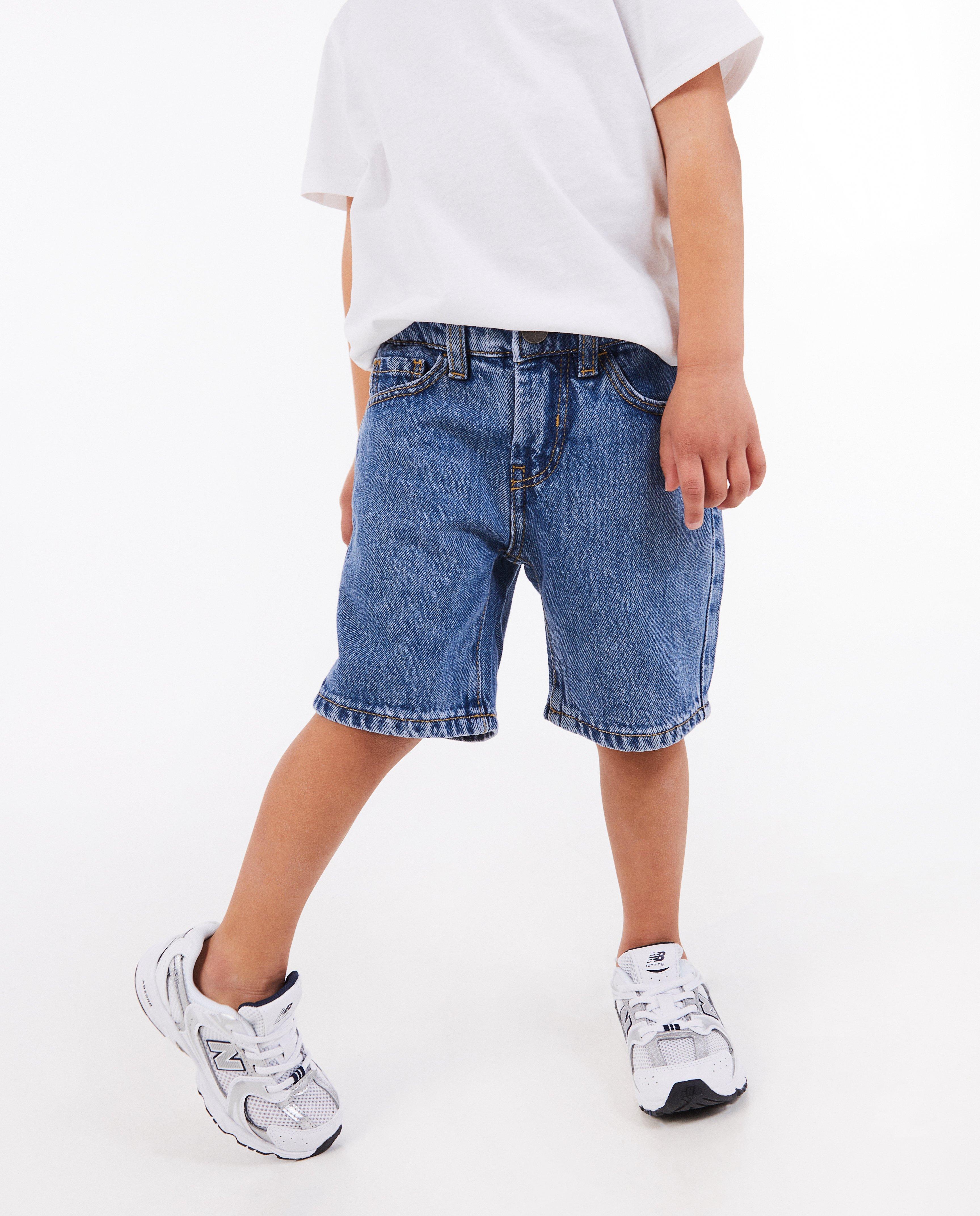 Kidz Nation Kék farmer rövidnadrág, egyenes szabású, világoskék