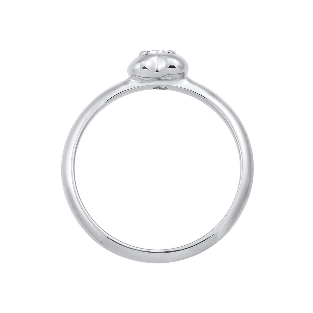 Elli Elli Bague Coeur avec des Cristaux de Zircone Minimal Bague Femme - (925/1000) Ar Bague