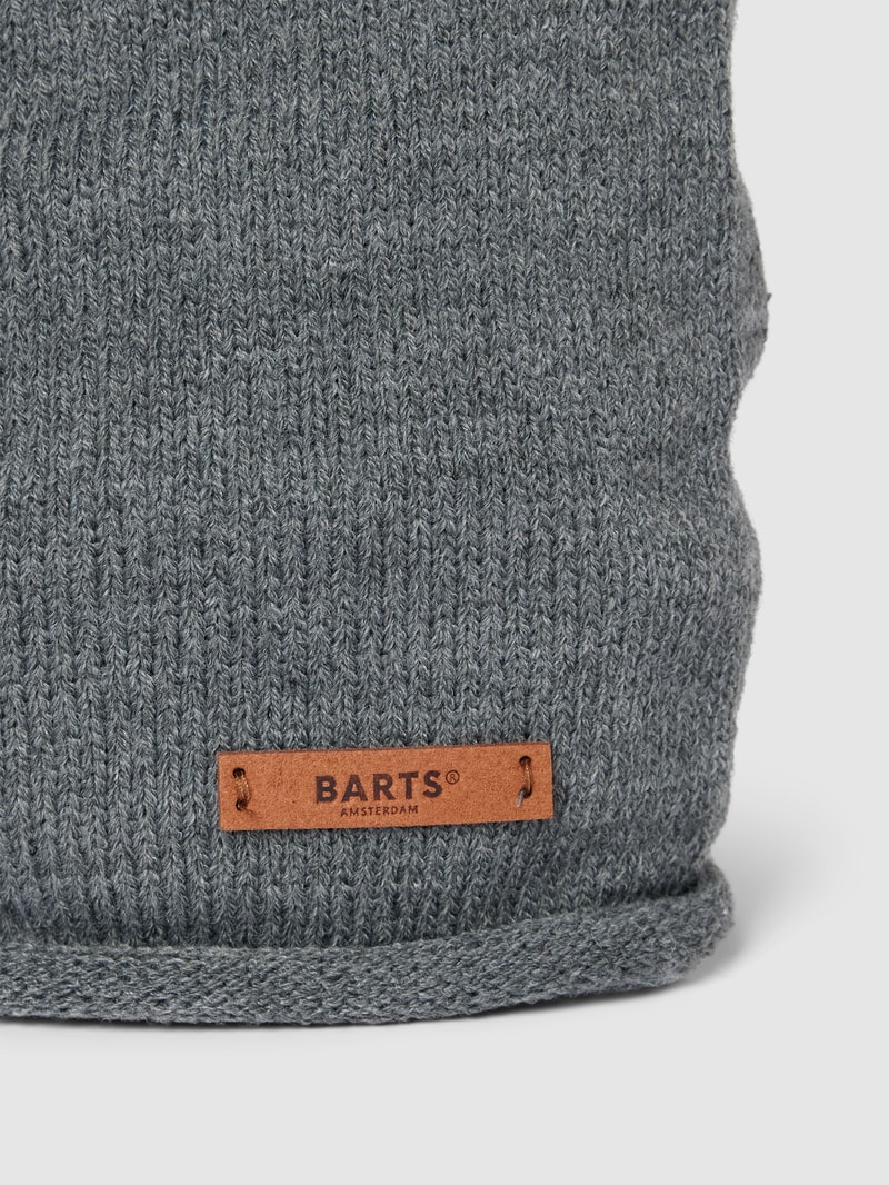 Beanie mit Label-Detail Modell 'JAMES' in silber