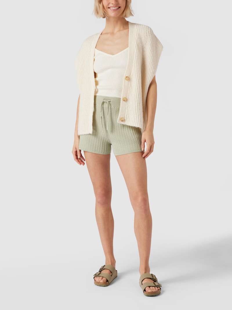 Shorts in Strick-Optik in khaki