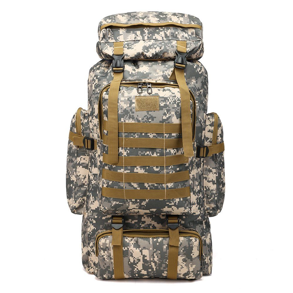 SCOBAG Wanderrucksack Wanderrucksack Camouflage (1-tlg, Männer und Frauen im Freien Sport), 80L Großes Fassungsvermögen-Wasserdicht